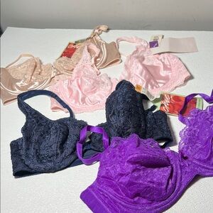 Elegant Lace Women's Bra Assortment Underwire NEW 4 Items